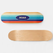 70s Rainbow Stripes Skateboard (Horizontaal)
