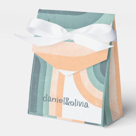 70s  regenboog bruiloft bedankdoosjes (Voorkant Zijde)