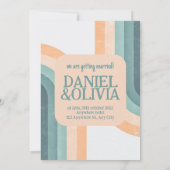 70s  regenboog bruiloft save the date (Achterkant)