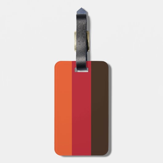 70s Retro 3 Gestreept Kleurenpatroon Bagagelabel (Achterkant verticaal)