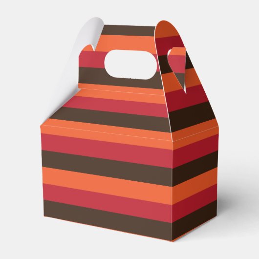 70s Retro 3 Gestreept Kleurenpatroon Bedankdoosjes (Voorkant Zijde)