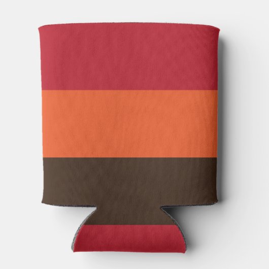 70s Retro 3 Gestreept Kleurenpatroon Blikjeskoeler (Achterkant)