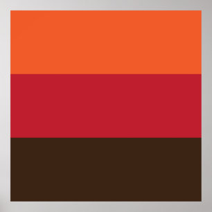 70s Retro 3 Gestreept Kleurenpatroon Poster