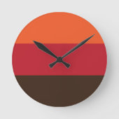 70s Retro 3 Gestreept Kleurenpatroon Ronde Klok (Voorkant)