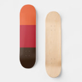 70s Retro 3 Gestreept  Kleurenpatroon Skateboard (Voorkant)