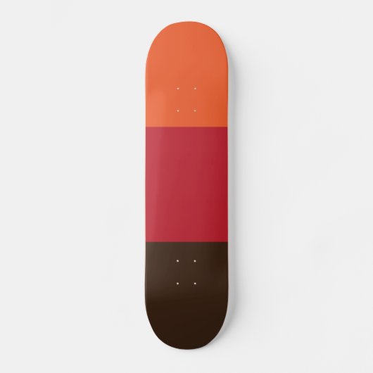 70s Retro 3 Gestreept  Kleurenpatroon Skateboard (Voorkant)