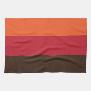 70s Retro 3 Gestreept Kleurenpatroon uit het Verle Theedoek