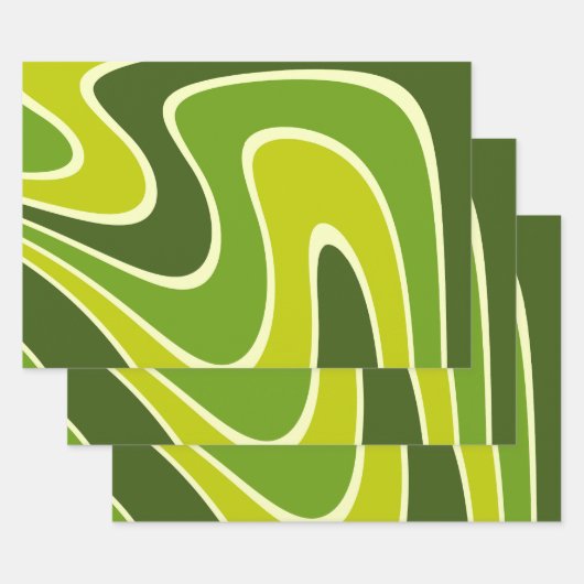 70s Retro Abstract Lava ontwerp Inpakpapier Vel (Set)