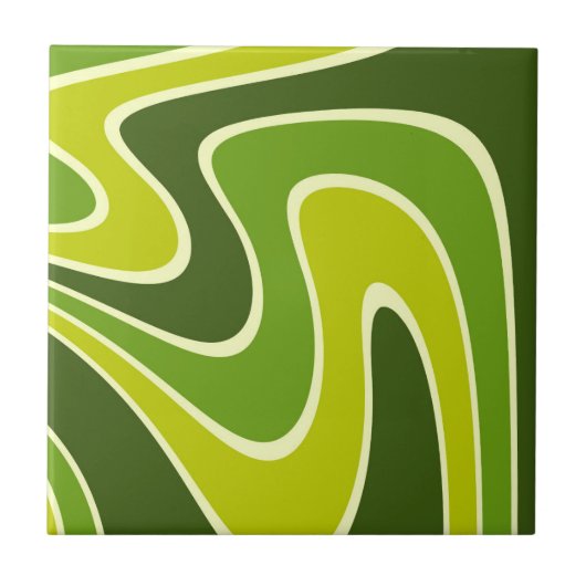 70s Retro Abstract Lava ontwerp Tegeltje (Voorkant)