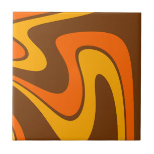 70s Retro Abstract Lava ontwerp Tegeltje