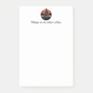 70s Retro Bigfoot & koffie Post-it® Notes