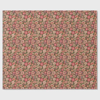 70s Retro Bloem Patroon Cadeaupapier