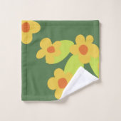 70s retro bloemen badhanddoekset bad handdoek (Wasdoekje)