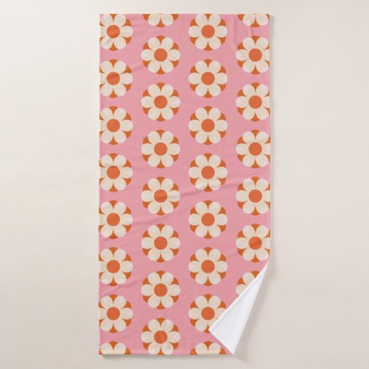 70s Retro bloemstroompatroon backgroundretro, 70 Badhanddoek (Badhanddoek)