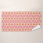 70s Retro bloemstroompatroon backgroundretro, 70 Badhanddoek (Badhanddoek)