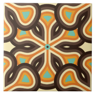 70s retro-bloemtiel tegeltje