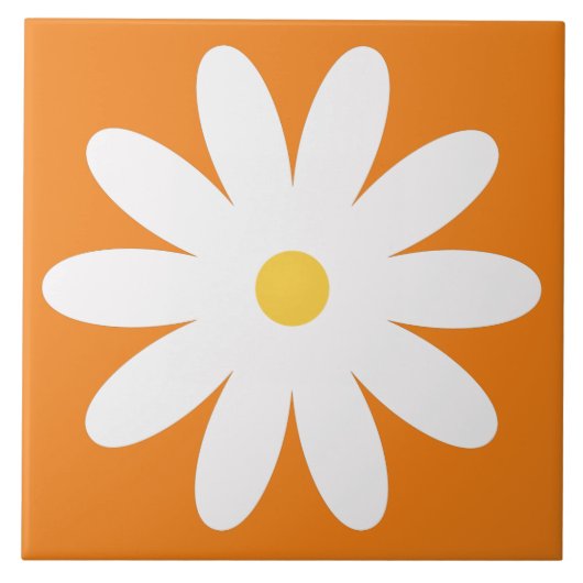 70s retro-bloemtiel tegeltje (Voorkant)