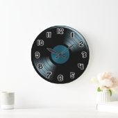 70s Retro Blue Vinyl Record Grote Klok (Huis)