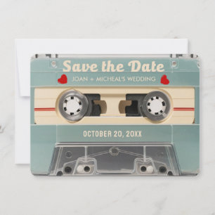 70s Retro Cassette Huwelijks Uitnodiging Opslag de