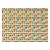70s Retro Circles Pattern Oranje Bruin Blauwgroen Tafelkleed (Voorkant (Horizontaal))
