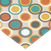 70s Retro Circles Pattern Oranje Bruin Blauwgroen Tafelkleed (Gekanteld)