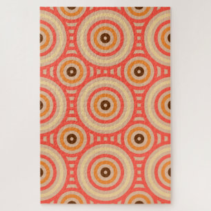 70s Retro Circular Geometric Pattern. Legpuzzel