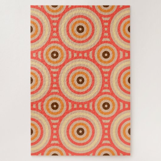 70s Retro Circular Geometric Pattern. Legpuzzel (Verticaal)