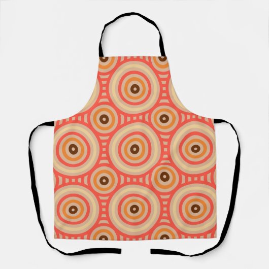 70s Retro Circular Geometric Pattern. Schort (Voorkant)