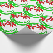 70s Retro Deco Bloem Motief Cadeaupapier (Hoek)