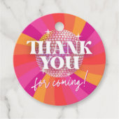 70s Retro Disco Party Dank u, SARA Bedankjes Labels (Voorkant)