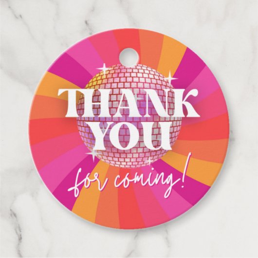 70s Retro Disco Party Dank u, SARA Bedankjes Labels (Voorkant)