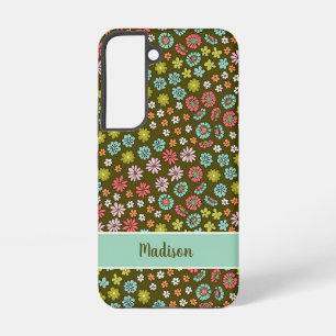 70s Retro Floral gepersonaliseerd Samsung Galaxy Hoesje