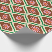 70s retro floreel patroon cadeaupapier (Hoek)