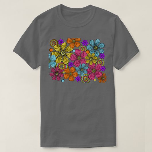 70s Retro Flower Power Design T-shirt (Design voorkant)