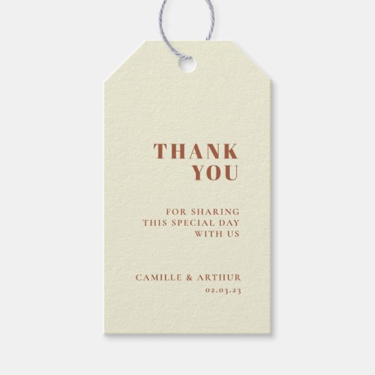 70s Retro geïnspireerde bruiloft Cadeaulabel (Voorkant)