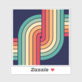 70s Retro Geometric Design Sticker (Vel)