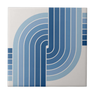 70s Retro Geometrisch Ontwerp Tegeltje