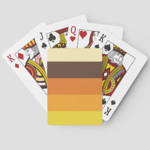 70s Retro Gestreept Kleurenpatroon Pokerkaarten