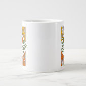 70's Retro glimlende Daisy Flower Extra Grote Beker (Voorkant)