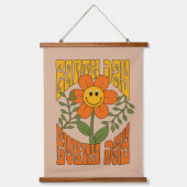 70's Retro glimlende Daisy Flower Hangend Wandkleed (Voorkant)