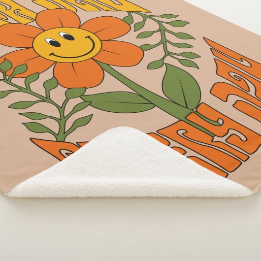 70's Retro glimlende Daisy Flower Sherpa Deken (3/4)