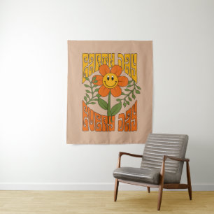 70's Retro glimlende Daisy Flower Wandkleed