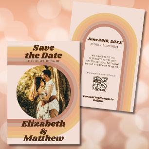 70s Retro Groovy Arch Funky Foto Save The Date