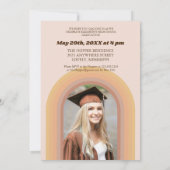 70s Retro Groovy Arch Funky Photo Afstuderen Kaart (Achterkant)