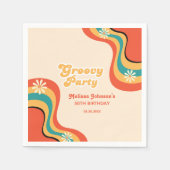 70s Retro Groovy Party Daisies Bloem Verjaardag Servet (Voorkant)