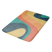 70s Retro Groovy Pattern Blauwgroen, Oranje, geel Badmat (Gekanteld)