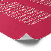 70's Retro Groovy Viva Magenta Wedding Seating Poster (Hoek)