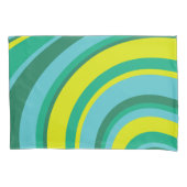70s Retro Groovy Wave Regenboog Blauwgroen Groen Kussensloop (Voorkant)