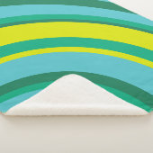 70s Retro Groovy Wave Regenboog Blauwgroen Groen Sherpa Deken (3/4)
