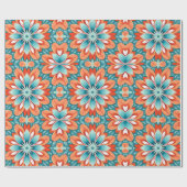 70s Retro Hippie Style Flower Power Boho Cadeaupapier (Vlak)